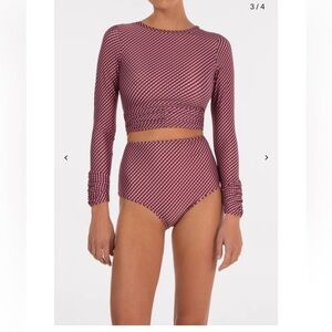 peony swimwear gingham Top size M NWOT